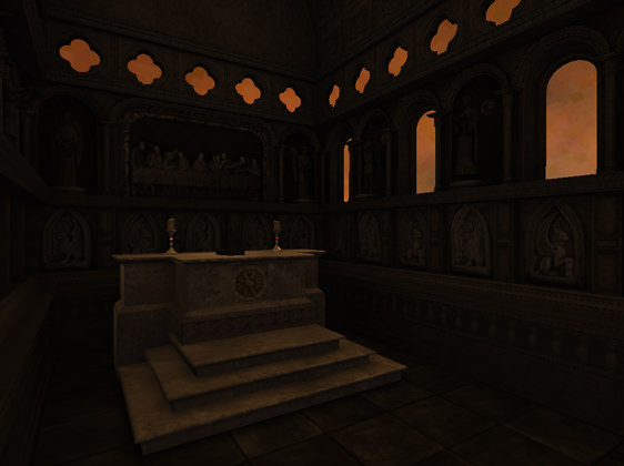 An image after the ambient pass for opaque objects