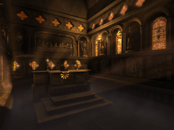 An image after the lights & shadows pass for transparent objects