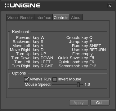 Press Esc to open Main manu