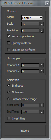 Export into a skinned mesh from 3ds Max